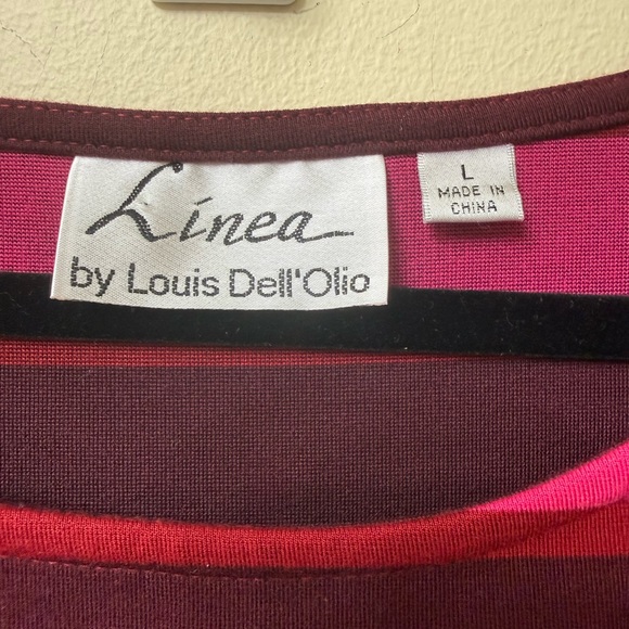 Louis Dell'Olio / L-XL / Jersey Dress / Stripe / Colorful / Pockets / Y2K / Pink - Picture 2 of 6